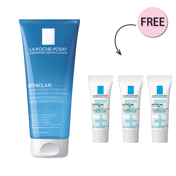 جل التنظيف الرغوي لحب الشباب Effaclar من La Roche-Posay للبشرة الدهنية والمعرضة لحب الشباب 200 مل + Effaclar Duo+ M 3 مل مجانًا