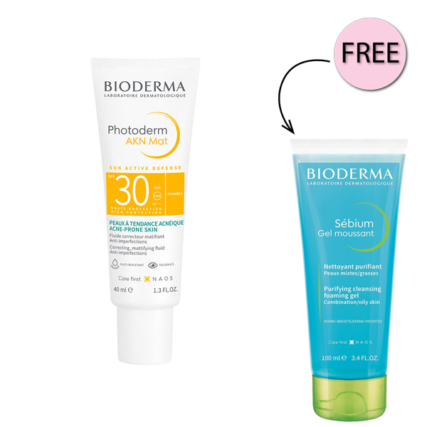 Bioderma Photoderm Akn Mat Spf30 40ml + Free Sebium Gel 100ml