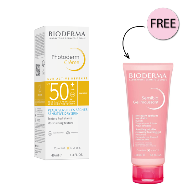 Bioderma Photoderm Cream Spf 50+ 40ml + Free Sensibio Gel Moussant 100 Ml