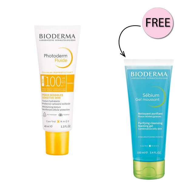 Bioderma Photoderm Fluid Max Spf100 40ml + Free Sebium Gel 100ml