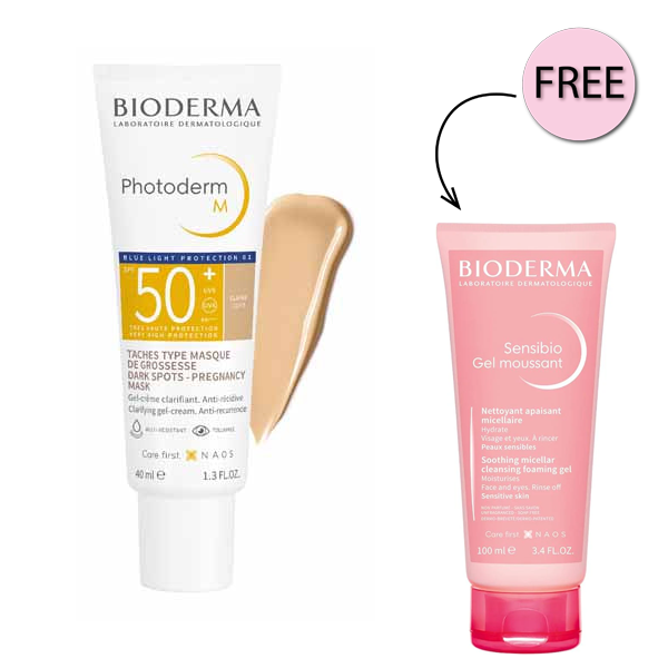 Bioderma Photoderm M Clarifying Gel-Cream SPF50+ 40ml - Light  + Free Sensibio Gel Moussant 100 Ml