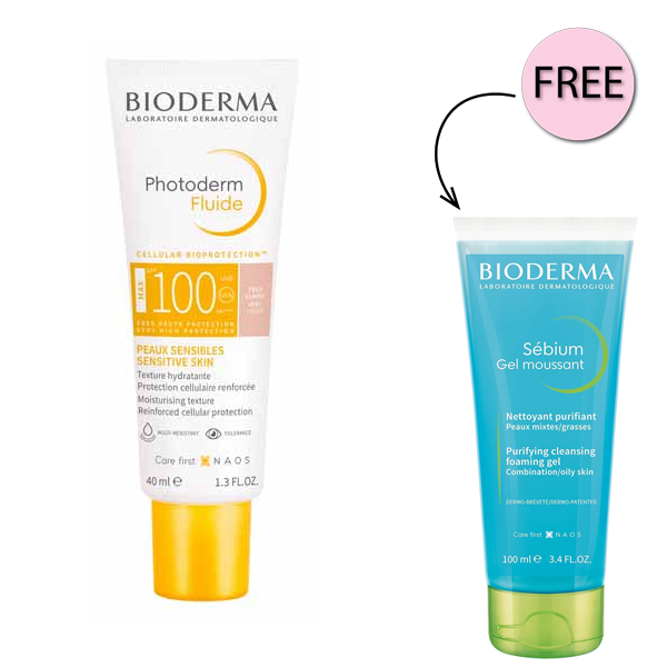 Bioderma Photoderm Max Tinted Fluide Spf 100 - Light + Free Sebium Gel 100ml