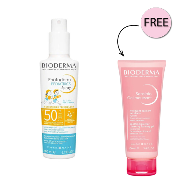 Bioderma Photoderm Pediatrics Milk Spf50+ 200ml + Free Sensibio Gel Moussant 100 Ml