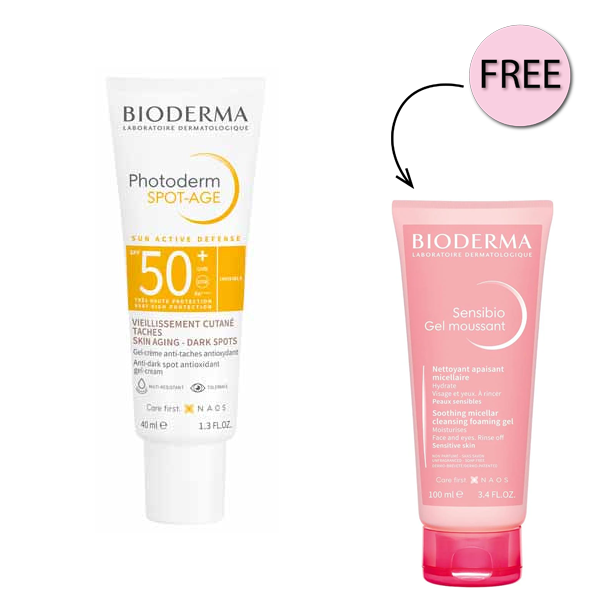 Bioderma Photoderm Spot Age Spf 50+ Gel Cream 40ml + Free Sensibio Gel Moussant 100 Ml
